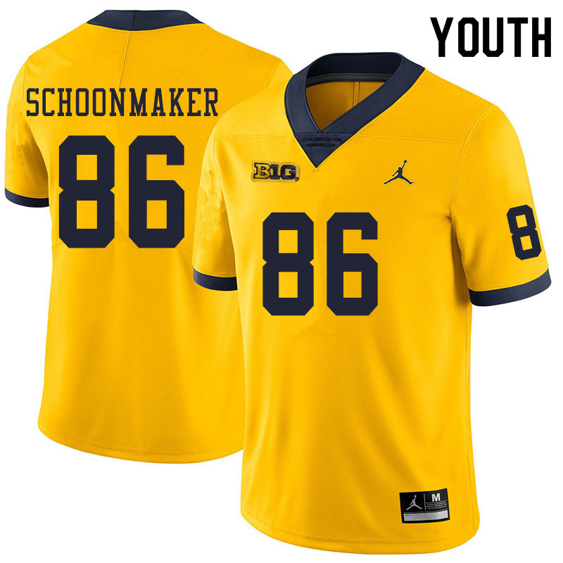 Youth #86 Luke Schoonmaker Michigan Wolverines College Football Jerseys Sale-Yellow
